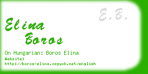 elina boros business card